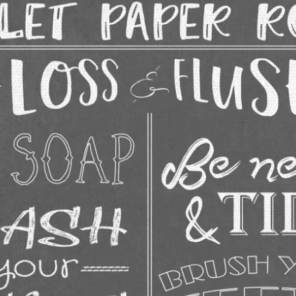 Wall Quotes & Signs-Kirkland's Home Bathroom Rules Wrapped Canvas Art Print Gray