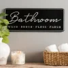 Wall Quotes & Signs-Kirkland's Home Bathroom Wash Brush Floss Flush Wall Plaque Black