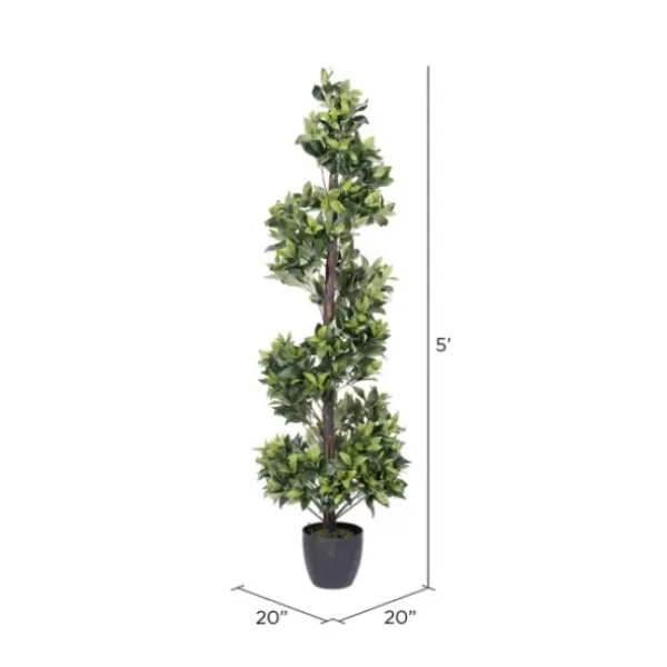 Trees & Topiaries-Kirkland's Home Bay Leaf Spiral Potted Tree, 60 In.