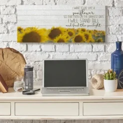 Wall Quotes & Signs-Kirkland's Home Be Like A Sunflower Canvas Art Print White/Yellow