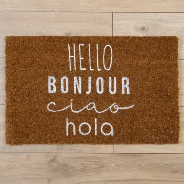 Doormats-Kirkland's Home Be Our Guest Coir Doormat Tan