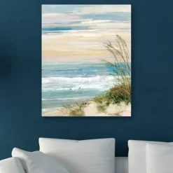 Canvas Art-Kirkland's Home Beach At Dusk Canvas Art Print, 24X30 In. Tan/Blue