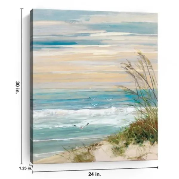 Canvas Art-Kirkland's Home Beach At Dusk Canvas Art Print, 24X30 In. Tan/Blue