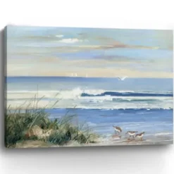 Canvas Art-Kirkland's Home Beach Combers Giclee Canvas Art Print, 48X36 In. Blue
