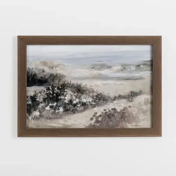 Framed Art-Kirkland's Home Beach Dunes Landscape Framed Art Print Gray