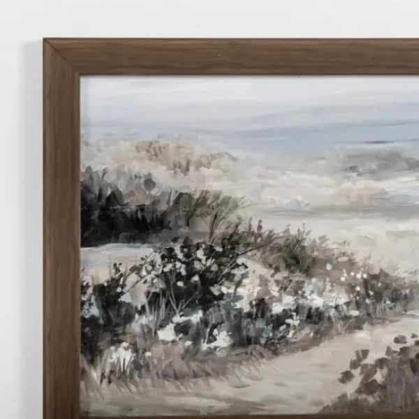 Framed Art-Kirkland's Home Beach Dunes Landscape Framed Art Print Gray