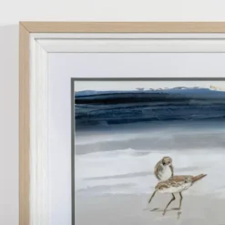 Framed Art-Kirkland's Home Beach Morning With Birds Framed Art Print Blue/Gray