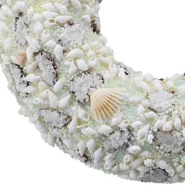 Wreaths-Kirkland's Home Beaded Seashells Wreath White