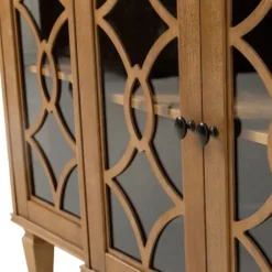 Cabinets & Sideboards-Kirkland's Home Becky Acorn Wood 4-Door Sideboard Brown