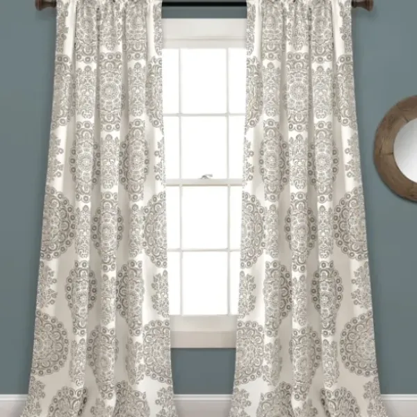 Curtains & Drapes-Kirkland's Home Becky Curtain Panel Set, 96 In. Gray