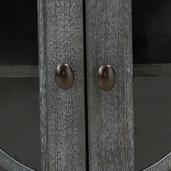 Cabinets & Sideboards-Kirkland's Home Becky Wood 4-Door Sideboard Gray