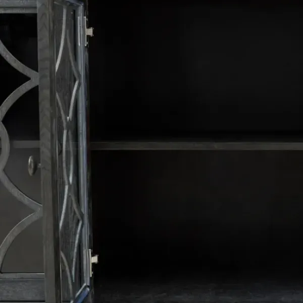 Cabinets & Sideboards-Kirkland's Home Becky Wood 4-Door Sideboard Gray