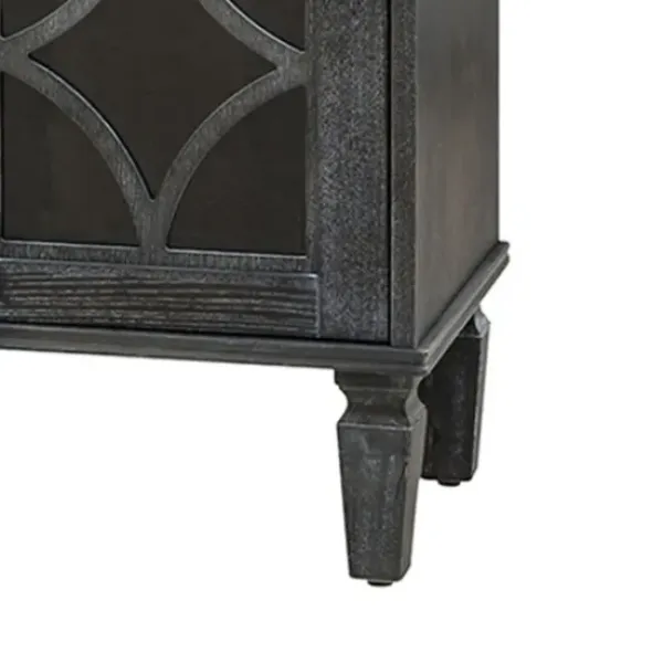 Cabinets & Sideboards-Kirkland's Home Becky Wood 4-Door Sideboard Gray