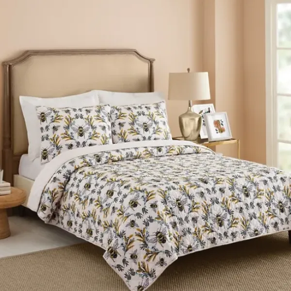 Quilts-Kirkland's Home Bee You 2-Pc. Twin Bedding Quilt Set White/Yellow/Black