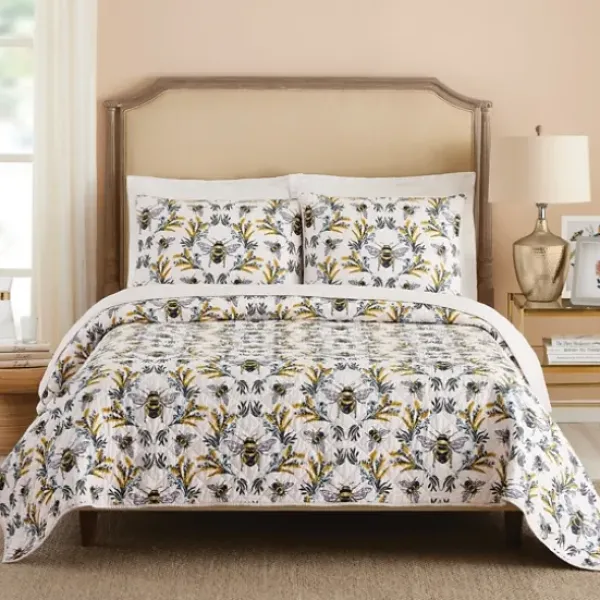 Quilts-Kirkland's Home Bee You 2-Pc. Twin Bedding Quilt Set White/Yellow/Black