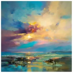 Canvas Art-Kirkland's Home Before Nightfall Canvas Art Print, 30X30 In. Blue/Yellow/Multi