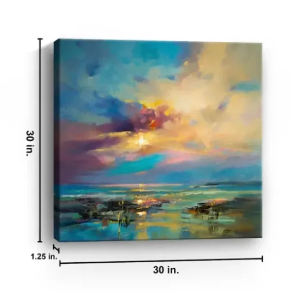 Canvas Art-Kirkland's Home Before Nightfall Canvas Art Print, 30X30 In. Blue/Yellow/Multi