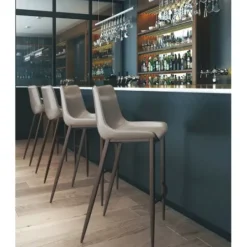 Bar Stools & Counter Height Stools-Kirkland's Home Beige & Brown Faux Leather 2-Pc. Bar Stool Set Gray