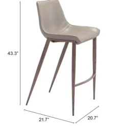Bar Stools & Counter Height Stools-Kirkland's Home Beige & Brown Faux Leather 2-Pc. Bar Stool Set Gray