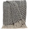 Blankets & Throws-Kirkland's Home Beige And Black Patterned Throw Black/Tan