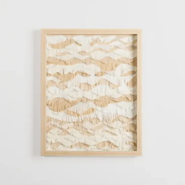 Wall Plaques-Kirkland's Home Beige And White Crinkle Paper Wall Plaque Tan/White