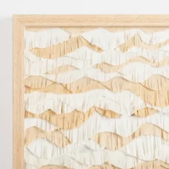 Wall Plaques-Kirkland's Home Beige And White Crinkle Paper Wall Plaque Tan/White