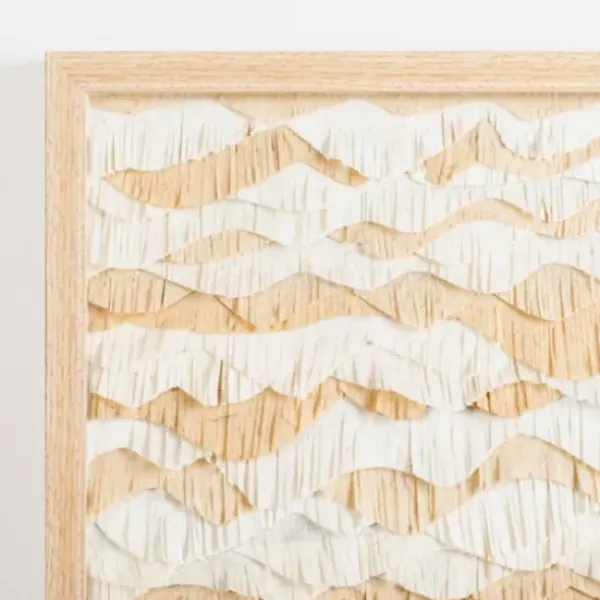 Wall Plaques-Kirkland's Home Beige And White Crinkle Paper Wall Plaque Tan/White
