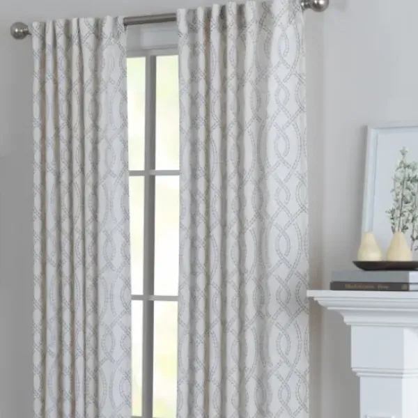 Curtains & Drapes-Kirkland's Home Beige Braided Top Loha Curtain Panel Set, 84 In. Tan