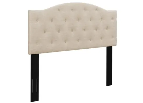 Beds & Headboards-Kirkland's Home Beige Bryne Button Tufted Full/Queen Headboard Tan