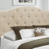Beds & Headboards-Kirkland's Home Beige Bryne Button Tufted King Headboard Tan