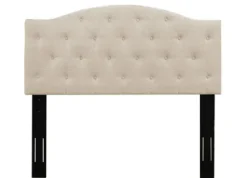 Beds & Headboards-Kirkland's Home Beige Bryne Button Tufted King Headboard Tan