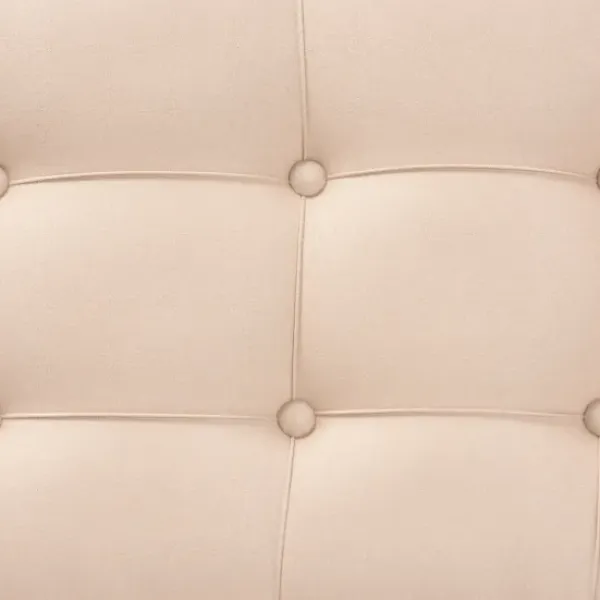 Benches & Ottomans-Kirkland's Home Beige Button Tufted Bench With Mirrored Base Tan