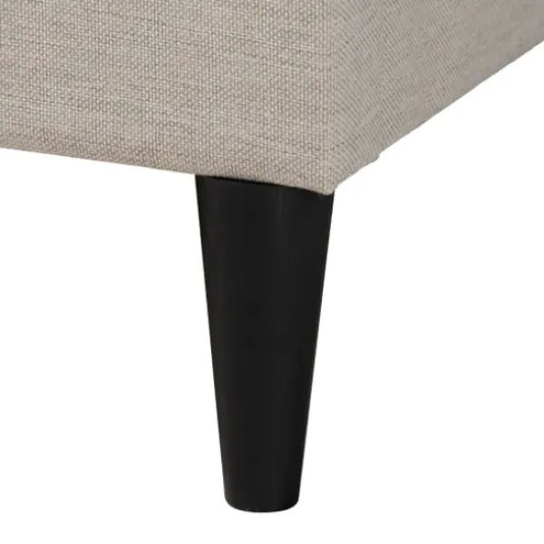 Beds & Headboards-Kirkland's Home Beige Button Tufted Headboard Full Platform Bed Tan