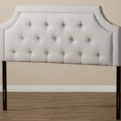 Beds & Headboards-Kirkland's Home Beige Button Tufted Scalloped Queen Headboard Ivory