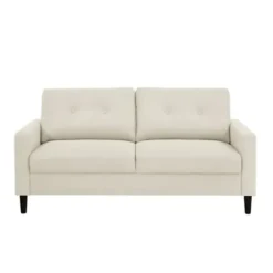 Sofas & Loveseats-Kirkland's Home Beige Button Tufted Sofa Ivory