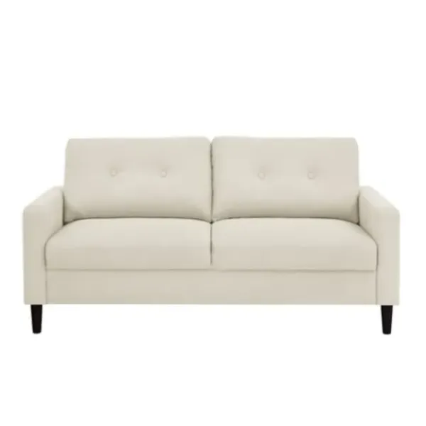 Sofas & Loveseats-Kirkland's Home Beige Button Tufted Sofa Ivory