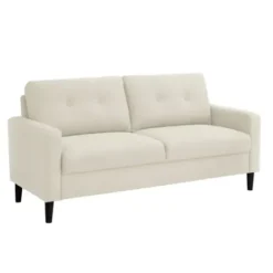 Sofas & Loveseats-Kirkland's Home Beige Button Tufted Sofa Ivory