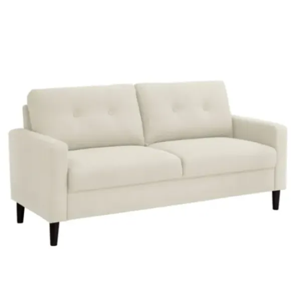 Sofas & Loveseats-Kirkland's Home Beige Button Tufted Sofa Ivory