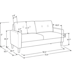 Sofas & Loveseats-Kirkland's Home Beige Button Tufted Sofa Ivory