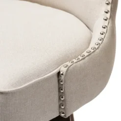 Bar Stools & Counter Height Stools-Kirkland's Home Beige Button Tufted Swivel Bar Stools, Set Of 2 Ivory