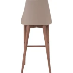 Bar Stools & Counter Height Stools-Kirkland's Home Beige Faux Leather And White Trim Bar Stool Tan