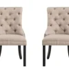 Dining Chairs-Kirkland's Home Beige Hourglass Tufted Dining Chairs, Set Of 2 Tan