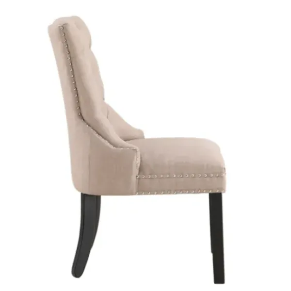 Dining Chairs-Kirkland's Home Beige Hourglass Tufted Dining Chairs, Set Of 2 Tan