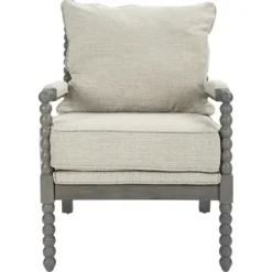 Accent Chairs-Kirkland's Home Beige Liam Turned Leg Accent Chair Ivory