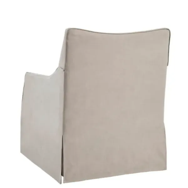 Accent Chairs-Kirkland's Home Beige Martha Stewart Skirted Swivel Accent Chair Ivory