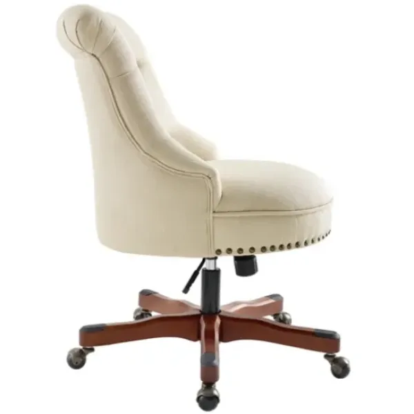 Office Furniture-Kirkland's Home Beige Miller Tufted Office Chair Tan