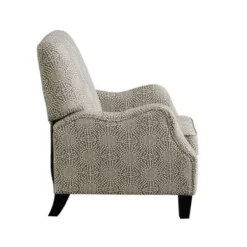 Accent Chairs-Kirkland's Home Beige Pattern Liam Push-Back Recliner Gray/White