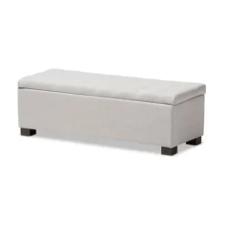 Benches & Ottomans-Kirkland's Home Beige Tufted Contemporary Storage Bench Tan/Gray