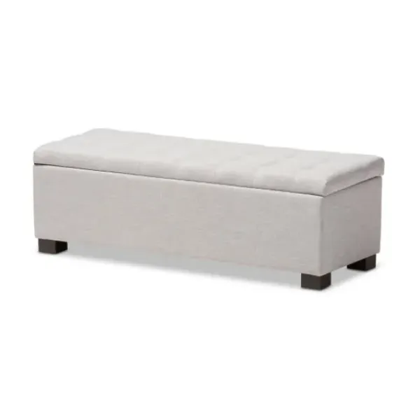 Benches & Ottomans-Kirkland's Home Beige Tufted Contemporary Storage Bench Tan/Gray