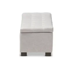 Benches & Ottomans-Kirkland's Home Beige Tufted Contemporary Storage Bench Tan/Gray